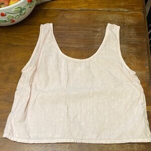 Menique crop linen top